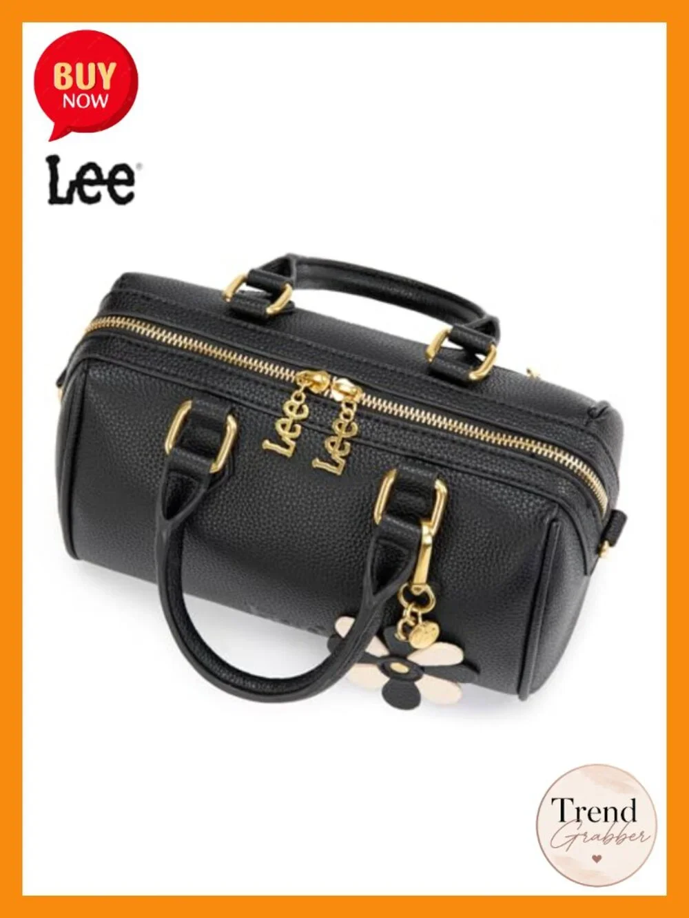 Faux Leather Satchel Purse, Top Handle Crossbody Convertible Handbag with Gold